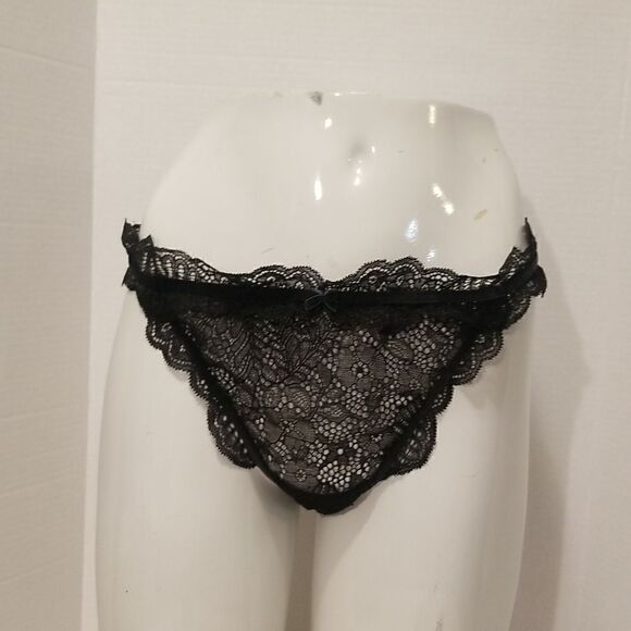 NWT VICTORIA SECRET VINTAGE PANTIES XLARGE BLACK LACE - Picture 1 of 10